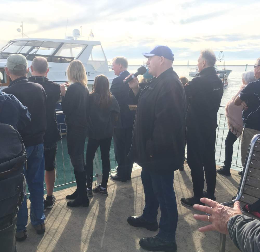 Darren Guard speaking at the Blessing of the Fleet in Nelson 2019